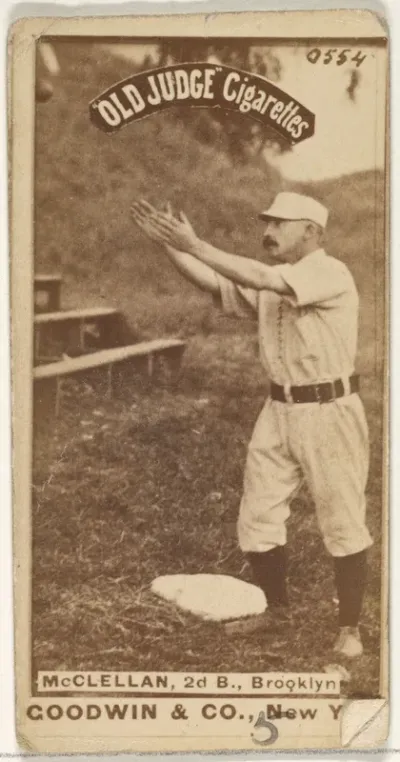 McClellan, 2nd Base, Brooklyn, from the Old Judge series (N172) for Old Judge Cigarettes