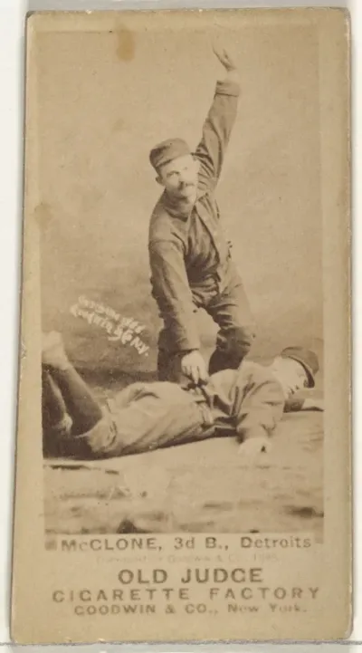 McGlone, 3rd Base, Detroit Wolverines, from the Old Judge series (N172) for Old Judge Cigarettes