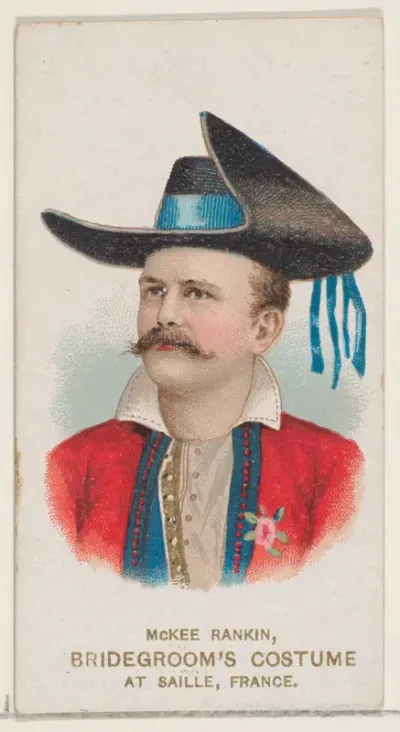 McKee Rankin in Bridegroom's Costume of Saille, France, from the set Actors and Actresses, First Series (N70) for Duke brand cigarettes