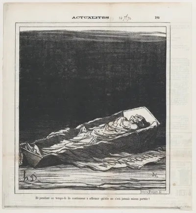 Meanwhile they keep on insisting that she has never been better!, from 'News of the day,' published in Le Charivari, September 24, 1872