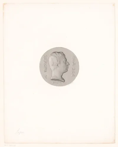 Medaille met portret van Jean-Auguste-Dominique Ingres