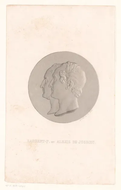 Medaille met portret van Laurent-Pierre en Alexis de Jussieu