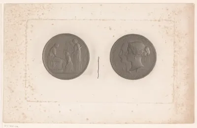 Medaille met portretten van Albert van Saksen-Coburg en Gotha en Victoria van het Verenigd Koninkrijk