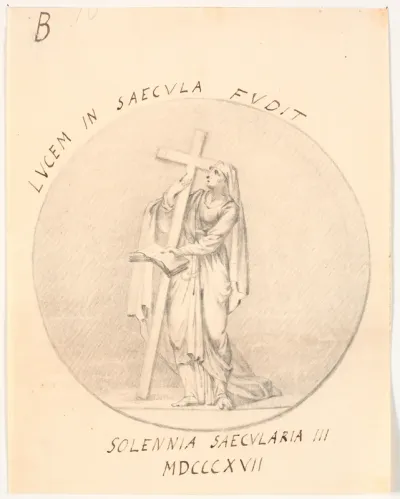 Medaillon med allegorisk kvindefigur