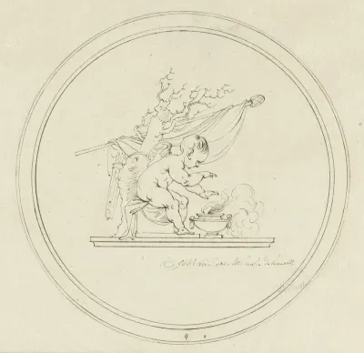 Medaillon met allegorische voorstelling van de Winter