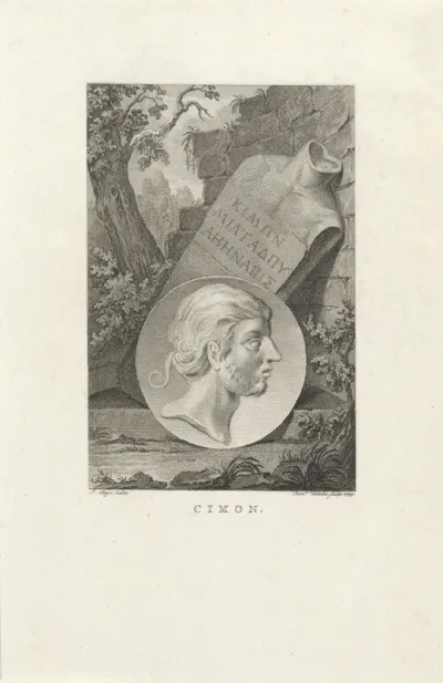 Medaillon met het portret van de Atheense staatman Cimon