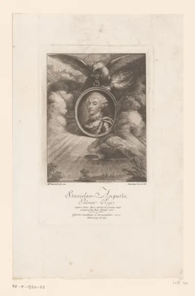 Medaillon met het portret van Stanisław August Poniatowski, gedragen door een adelaar