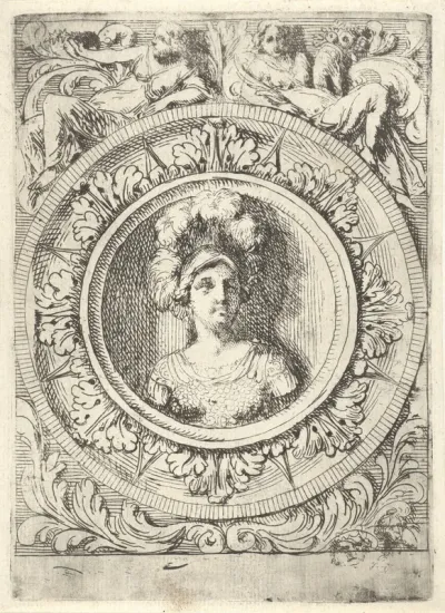 Medaillon met krijgsgodin Bellona