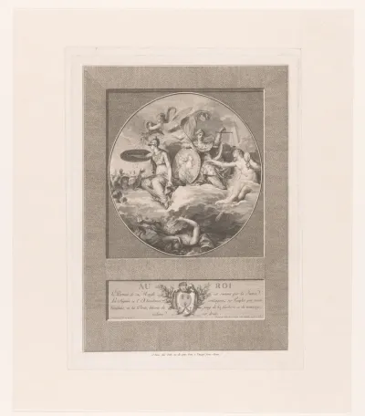 Medaillon met portret van Lodewijk XVI van Frankrijk omringd door Justitia, Wijsheid, Overvloed en Waarheid