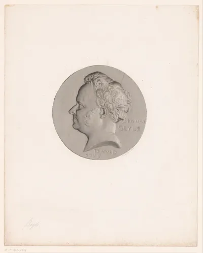 Medaillon met portret van Stendhal