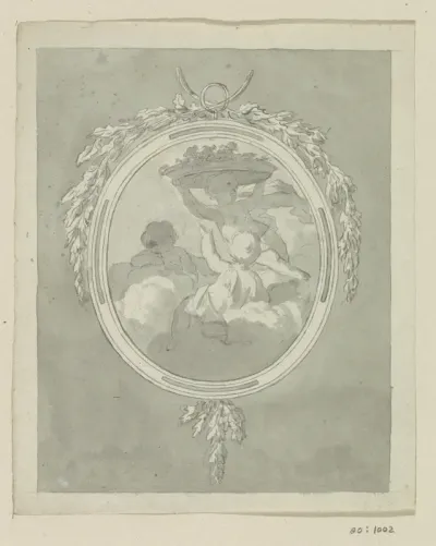 Medaillon met putti