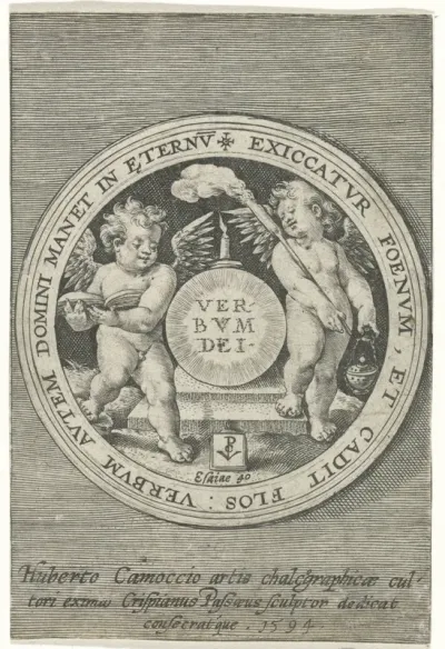 Medaillon met twee putti