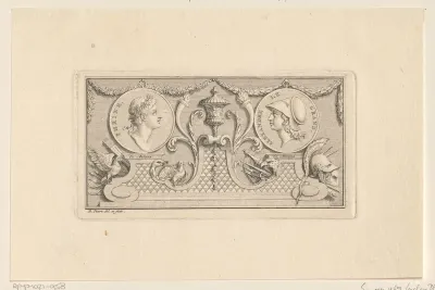 Medaillons met portretten van Alexander de Grote en Phryne