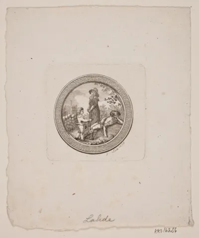 Medallionvignet med dame