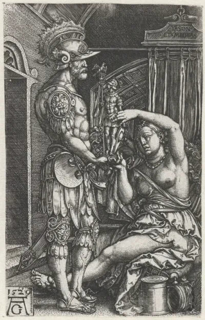 Medea geeft een beeld aan Jason