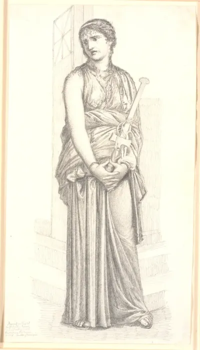 Medea med sværdet i hånden, hel figur