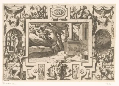 Medea vlucht in een wagen voortgetrokken door draken