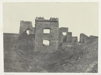 Médinet-Habou, Façade Orientale du Gynécée de Ramsès-Mèiamoun; Thèbes, plate 48 from the album "Egypte, Nubie, Palestine et Syrie" (1852)