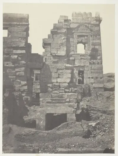 Médinet-Habou, Façade Septentrionale du Gynécée de Ramsès-Méiamoun; Thèbes, plate 49 from the album "Egypte, Nubie, Palestine et Syrie" (1852)