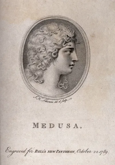 Medusa. Stipple engraving by J.K. Sherwin, 1789