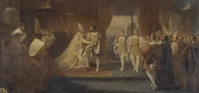 Meeting of Francis I and Pope Clement VII in Marseilles on 13 October 1533