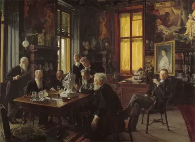 Meeting of the Makart monument committee in the Makart room of the Palais Dumba