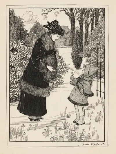 Meisje biedt een vrouw een sneeuwklokje aan