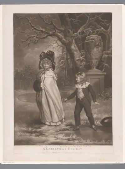 Meisje en jongen in winters park