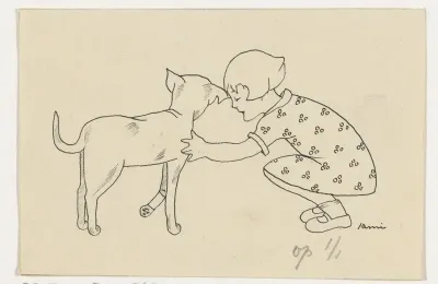 Meisje knuffelt een hond