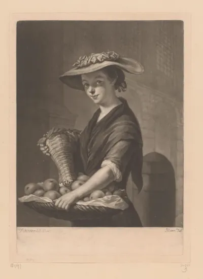 Meisje met een fruitmand