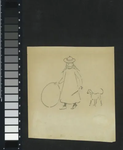 Meisje met een hoepel en hond
