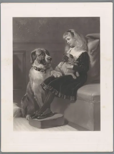Meisje met haar twee honden