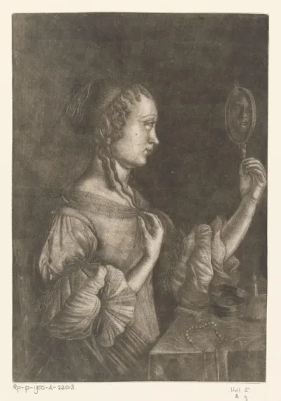 Meisje met spiegel in de hand