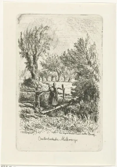 Meisje op een houten bruggetje