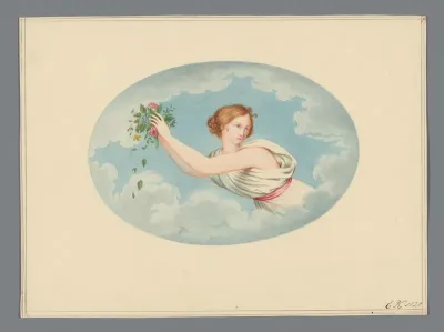 Meisje strooiend met bloemen