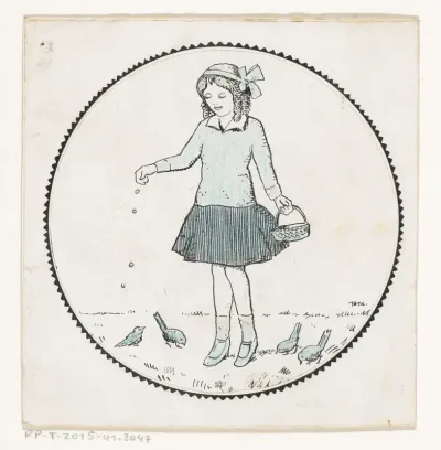 Meisje voert vogels