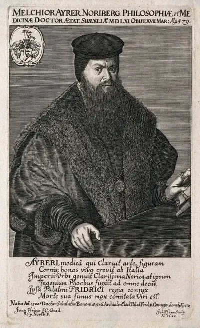Melchior Ayrer. Line engraving by J. Pfann, 1640