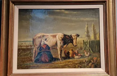 Melkende boerin