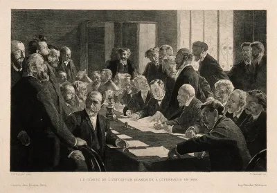 Members of the French exhibition committee meeting in Copenhagen