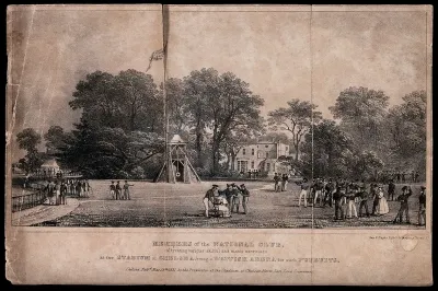 Members of the National Club shooting at a rifle range in Chelsea