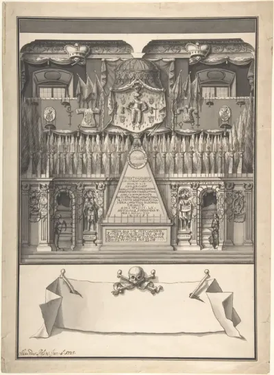 Memorial Decoration for the Interior of a Building to Honor the Deceased Ernst Ludwig, 1725
