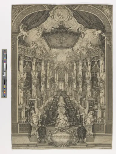 Memorial print for Christiaan August, prince of Anhalt-Zerbst