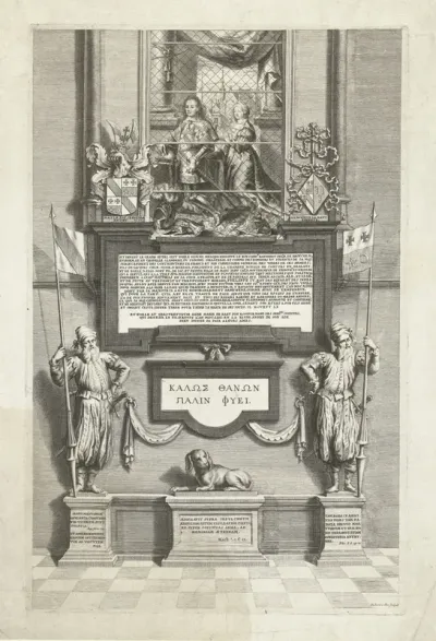 Memorieprent met het echtpaar Marie de Raet en Philippe le Roy