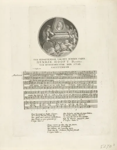 Memorieprent voor Hendrik Danielsz. Hooft