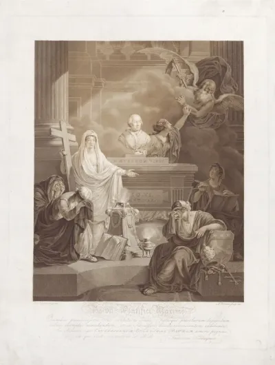 Memorieprent voor paus Pius VI