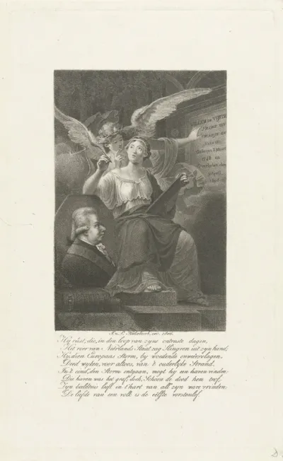 Memorieprent voor Willem V, prins van Oranje