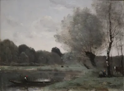 Memory of Ville-d'Avray. Willows and birches