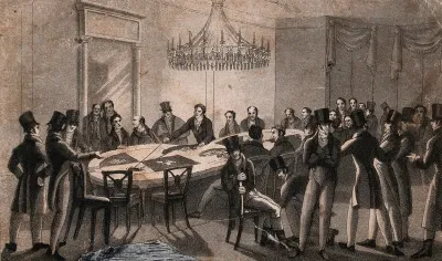 Men gambling in a casino or gaming club