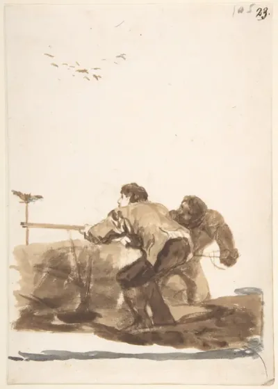 Men hunting; page 105 from the "Images of Spain" Album (F)