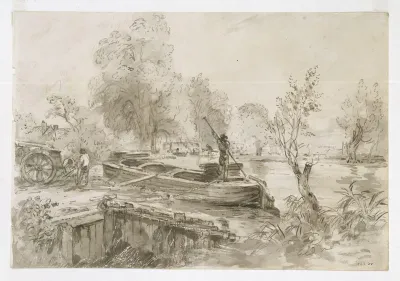 Men Loading a Barge on the Stour